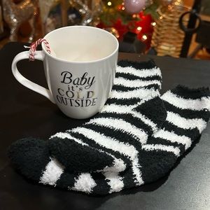 New “baby it’s called Outside” mug and socks set